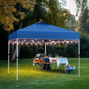 PHI VILLA Outdoor Pop up Canopy 10’x10′ Tent Camping Sun Shelter-Series Party Tent, 100 Sq. Ft of Shade (Blue)