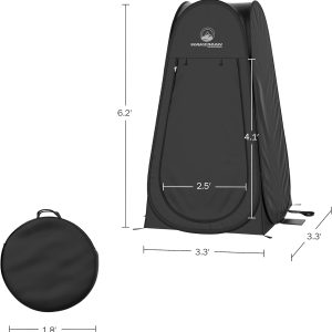 Pop Up Pod – Privacy Shower Tent, Dressing Room, or Portable Toilet Stall with Carry Bag for Camping, Beach, or Tailgate by Wakeman Outdoors