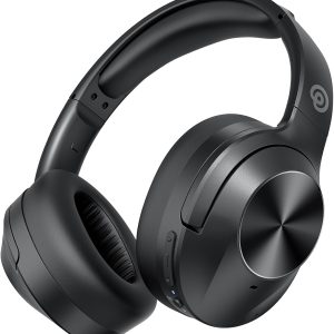 Noise Cancelling Headphones with HD Sound, Wireless Bluetooth Headphones Over The Ear Unequaled Comfort, Vivid Deep Bass, for Home Office Travel Birthday Gift, Black
