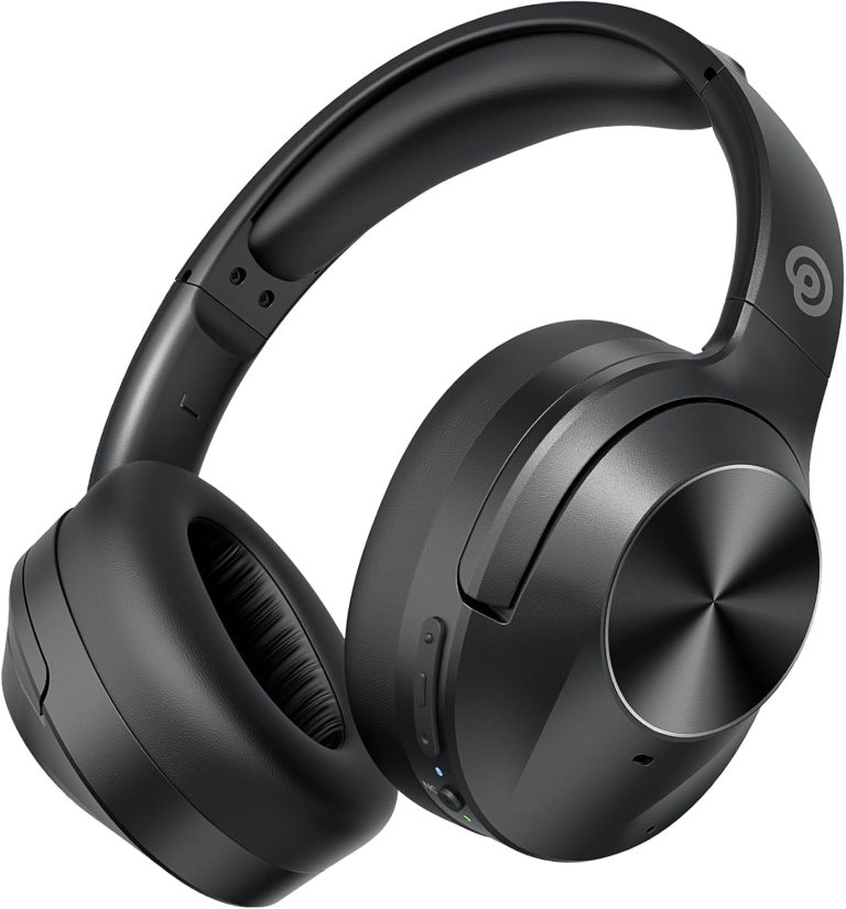 Noise Cancelling Headphones with HD Sound, Wireless Bluetooth Headphones Over The Ear Unequaled Comfort, Vivid Deep Bass, for Home Office Travel Birthday Gift, Black