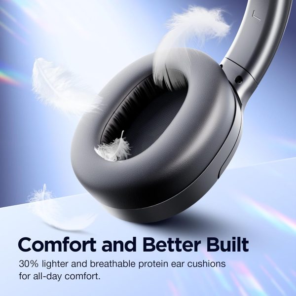 Noise Cancelling Headphones with HD Sound, Wireless Bluetooth Headphones Over The Ear Unequaled Comfort, Vivid Deep Bass, for Home Office Travel Birthday Gift, Black - Image 6